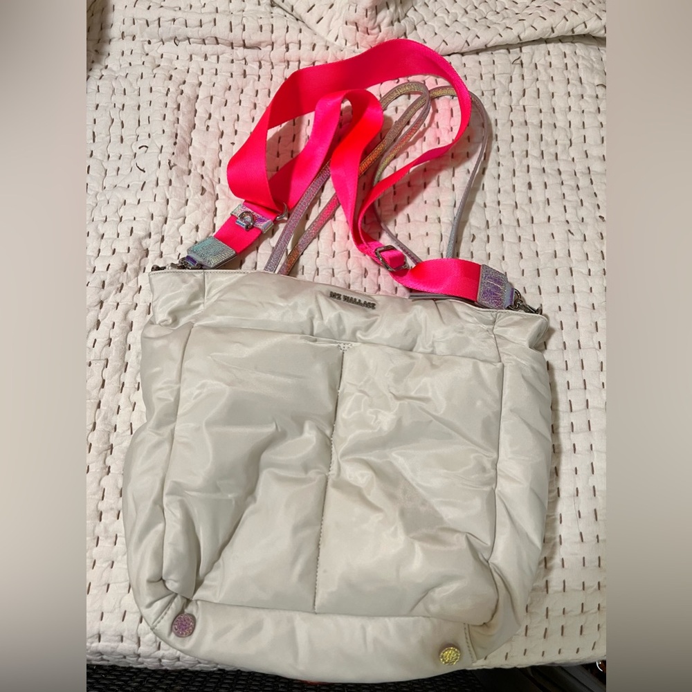 MZ Wallace Bright white with Iridescent Bowery Quatro Tote Bag